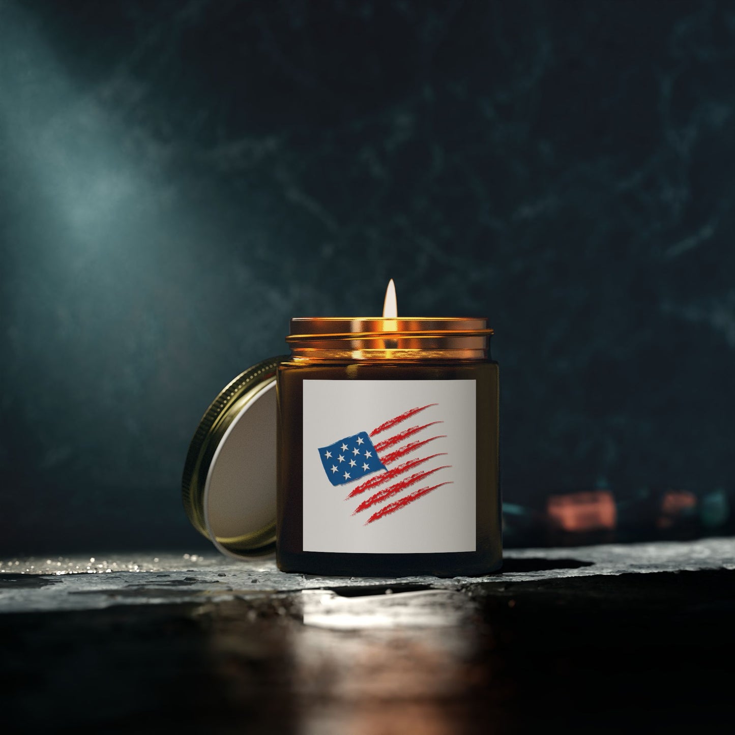 Patriotic Scented Candle, American Flag Decor
