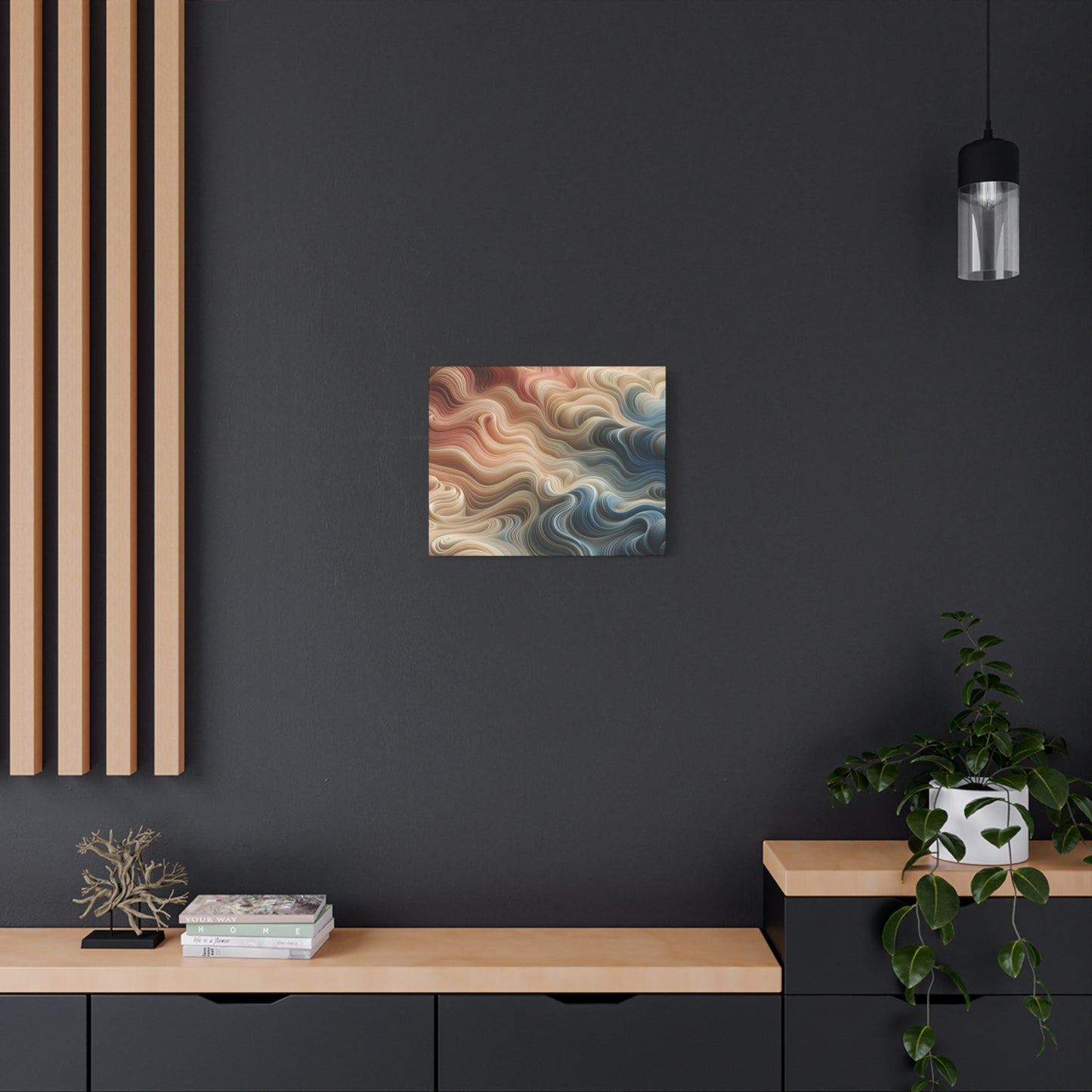 Abstract Swirl Matte Canvas Wall Art — Fluid Earth Tones, Stretched 1.25"