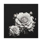 Monochrome Rose Canvas Print — Black & White Floral Wall Art