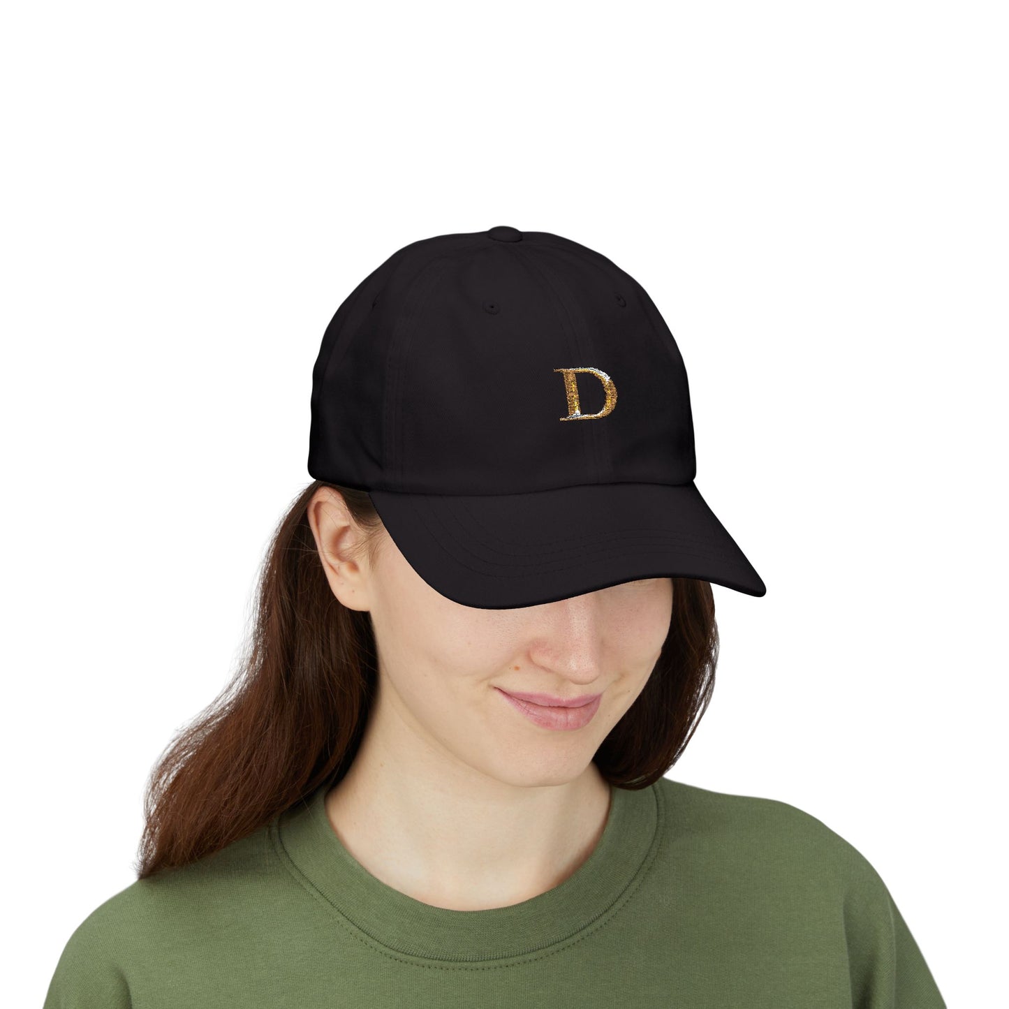 Classic Gold Initial Dad Cap - Letter D
