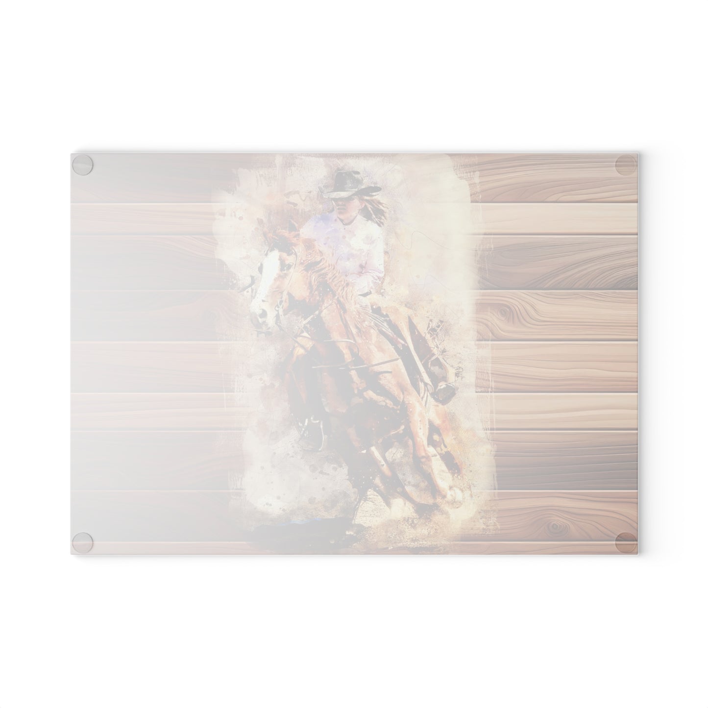 Rustic Equestrian Glass Cutting Board - Horse