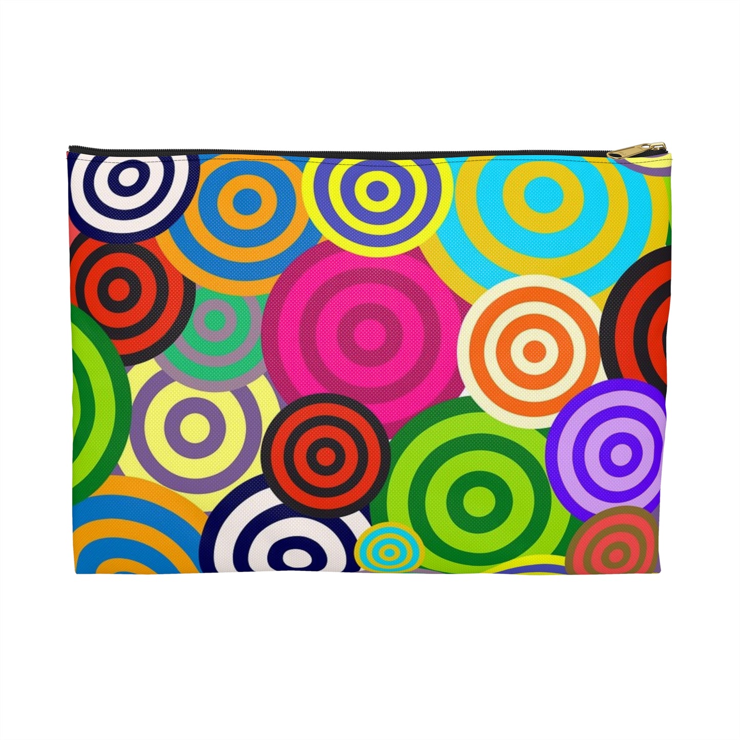 Colorful Circle Accessory Pouch, Fun Travel Organizer, Makeup Bag