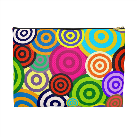 Colorful Circle Accessory Pouch, Fun Travel Organizer, Makeup Bag