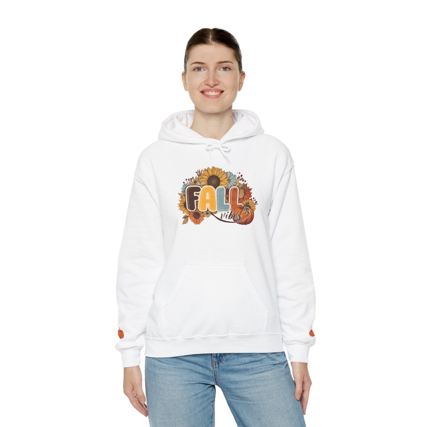 Cozy Fall Vibes Hoodie, Unisex Sweatshirt for Autumn, Pumpkin Design, Perfect for Thanksgiving, Gift for Friends, Seasonal Wear