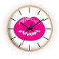 Pink Kiss Lips Wall Clock | Pop Art Lip Print Clock