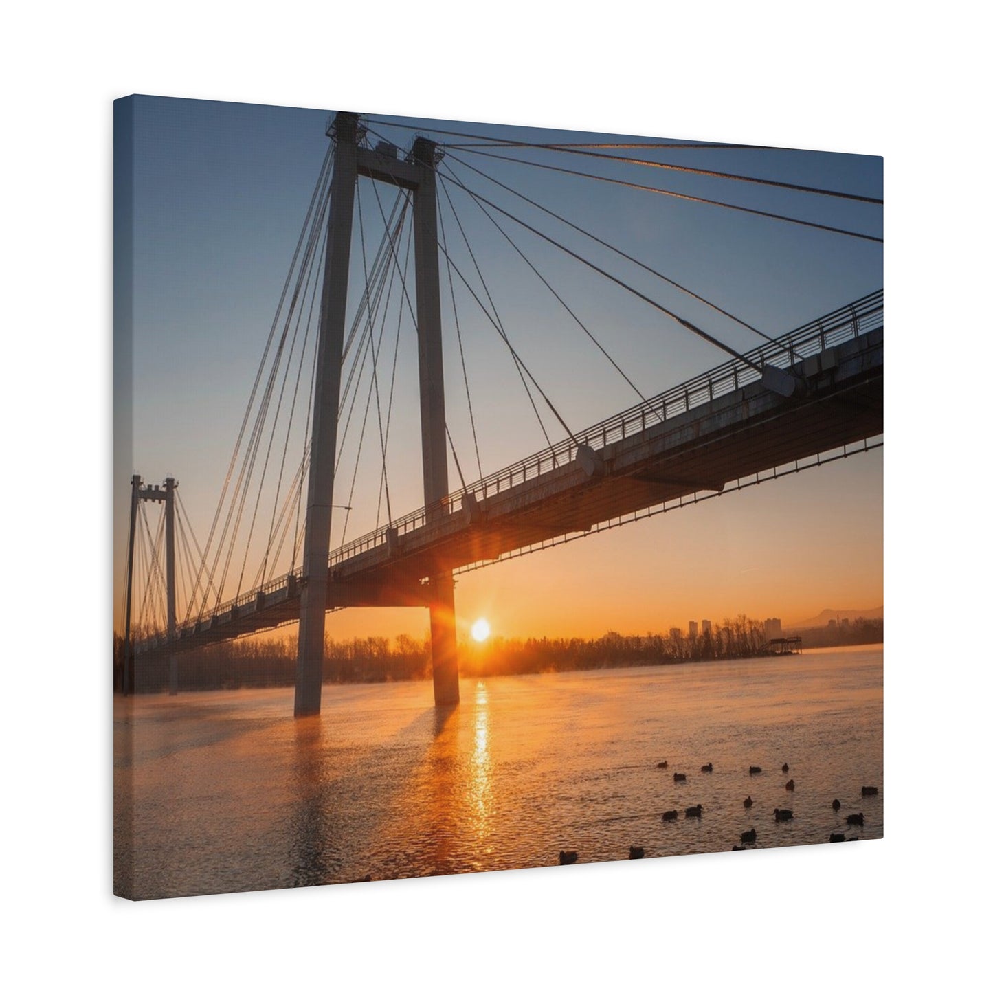 Sunrise Bridge Canvas Wall Art — Matte Stretched Canvas