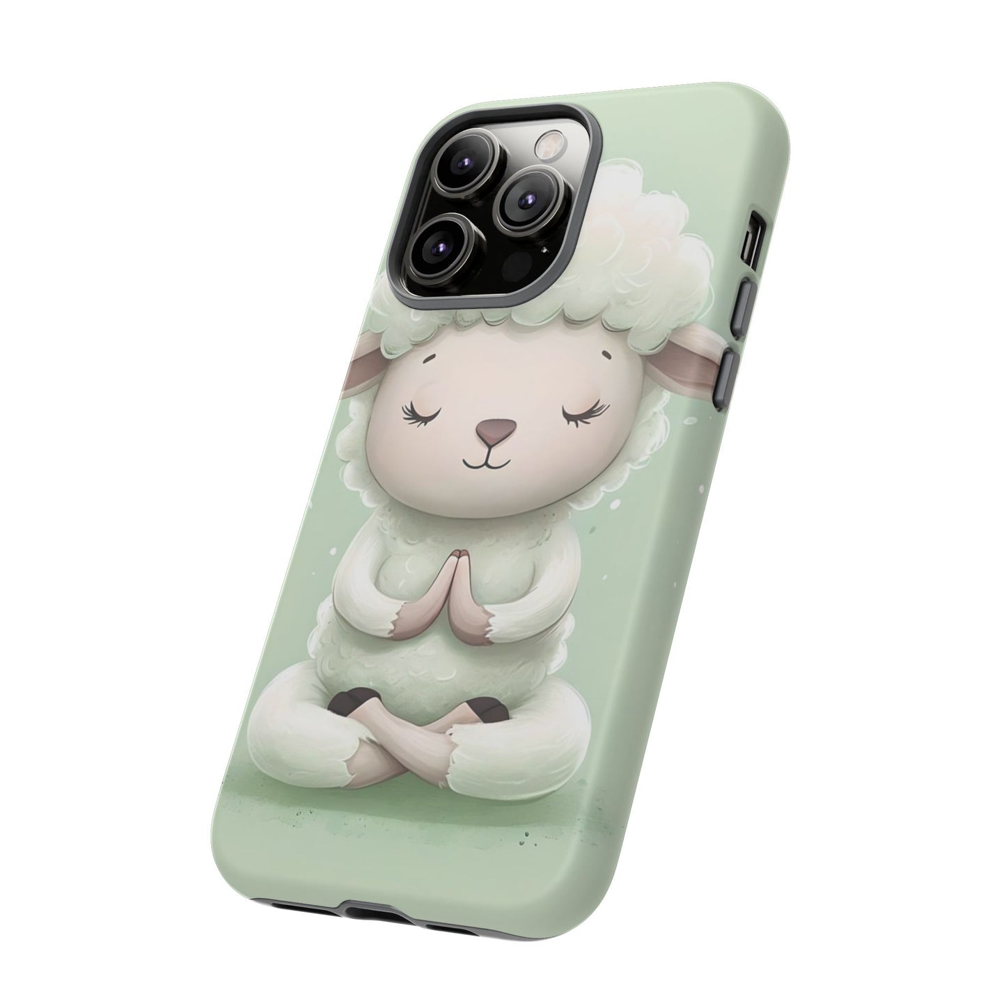 Meditating Lamb Phone Case — Cute Pastel Protective iPhone Cover