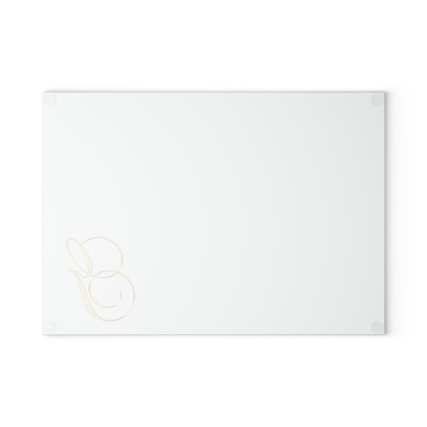Monogram Glass Cutting Board – Elegant Mint or Clear Kitchen Chopping Board with Gold Script "G"
