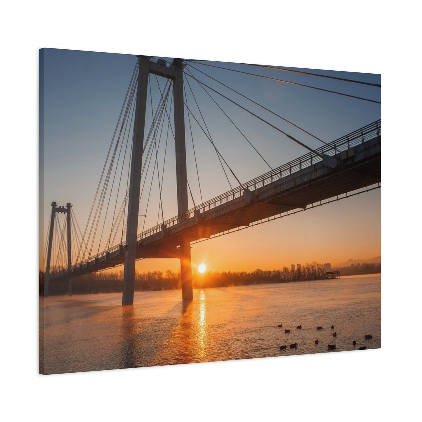 Sunrise Bridge Canvas Wall Art — Matte Stretched Canvas