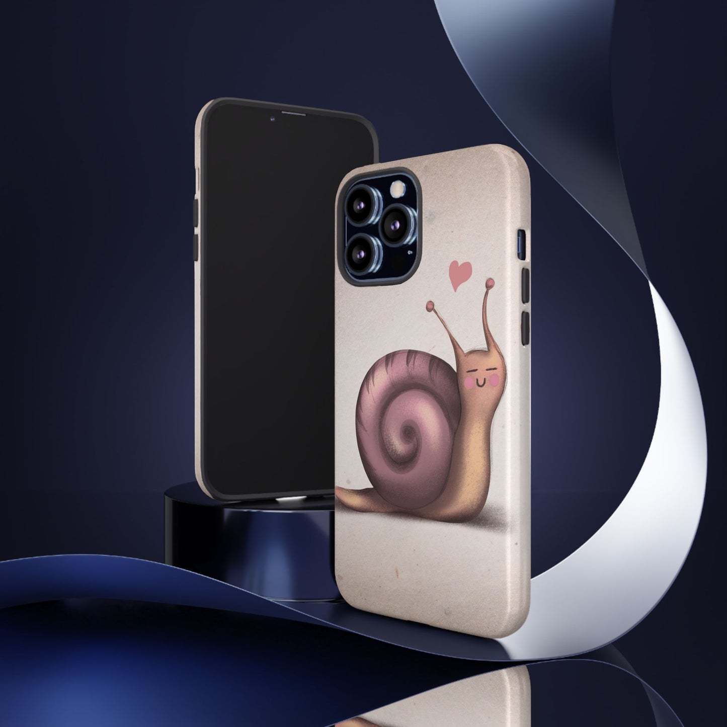 Cute Snail Phone Case — Pink Heart Cartoon Protective iPhone Cover