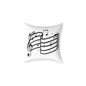 Music Notes Square Throw Pillow - Black Treble Clef Sheet Design