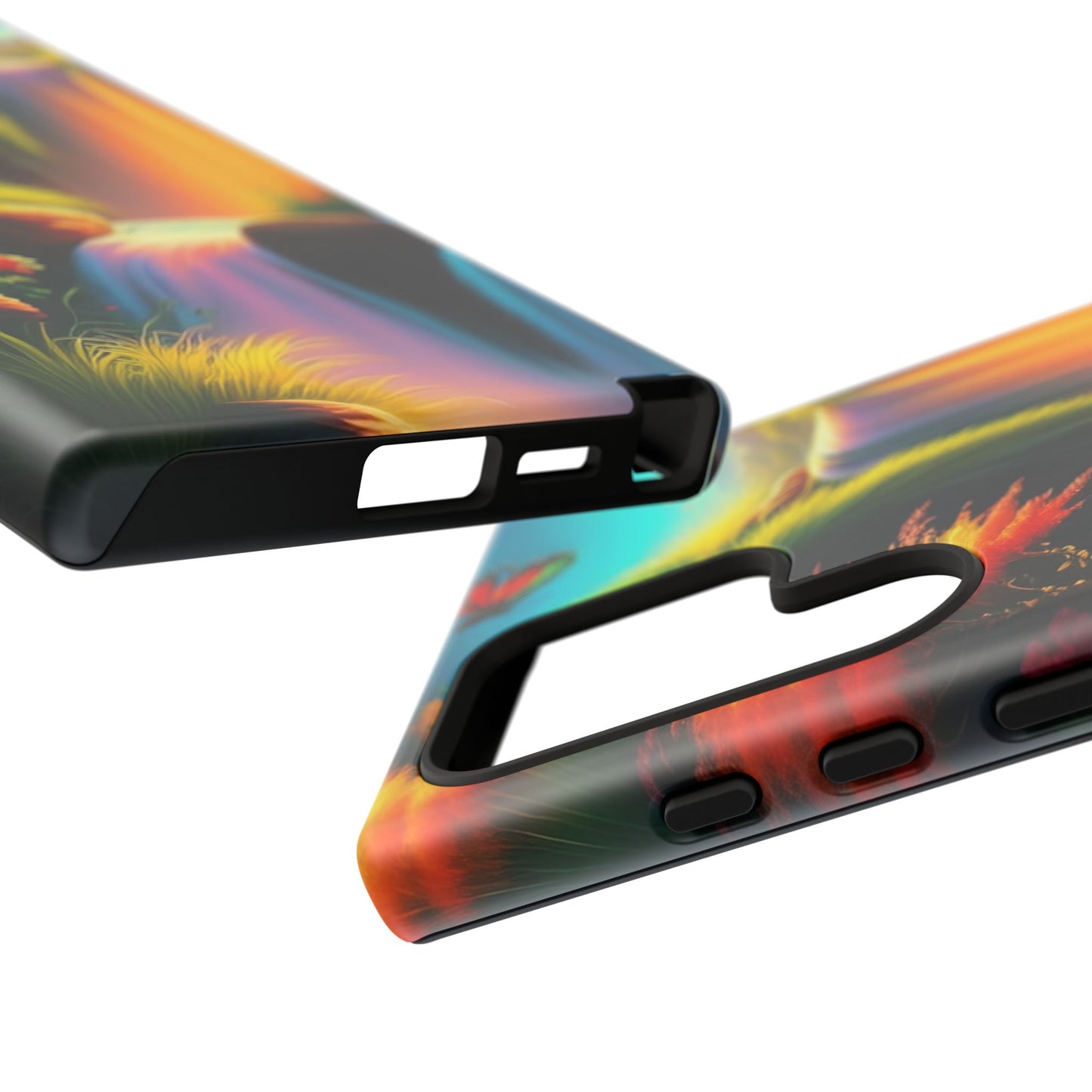 Phone Case - Vibrant Waterfall Landscape with Butterfly | Colorful Nature Protective Case
