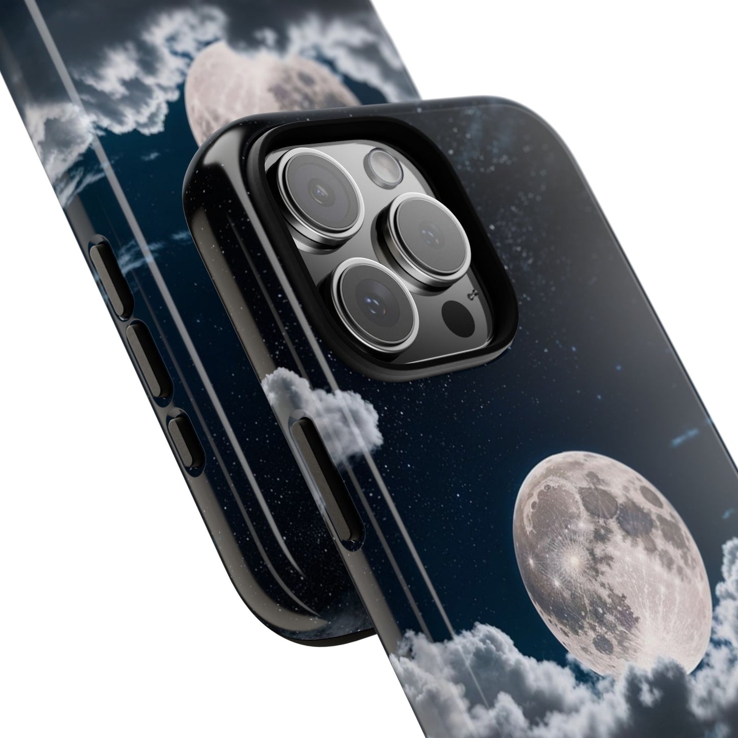 Moonlit Reflection Phone Case — Night Sky Moon & Clouds Tough Case