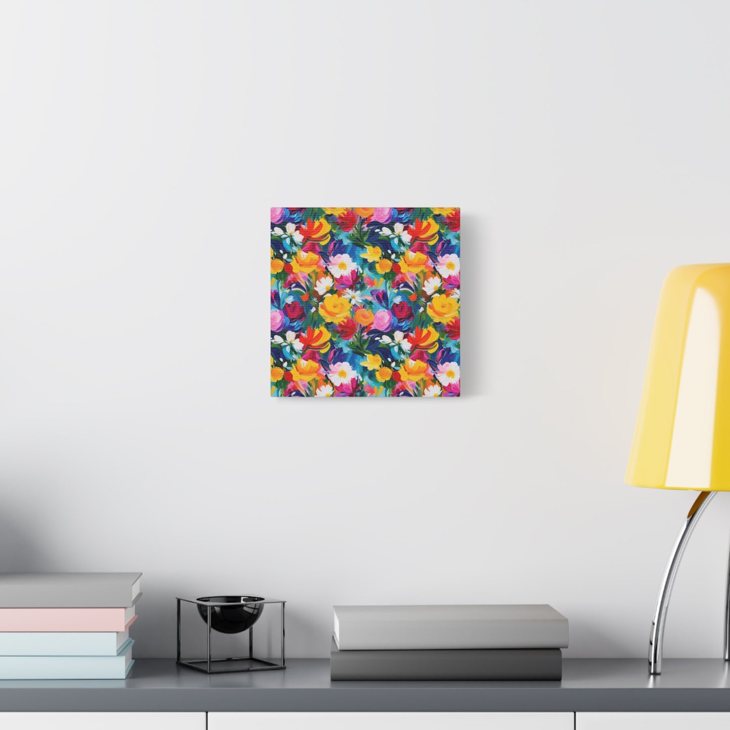Vibrant Floral Matte Canvas Wall Art — Colorful Garden Print, Stretched 1.25"