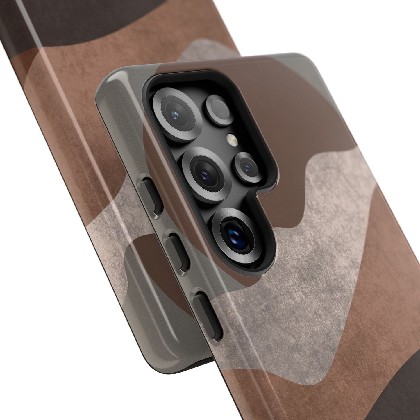 Abstract Earthtone Phone Case — Brown Layered Rugged Tough Case