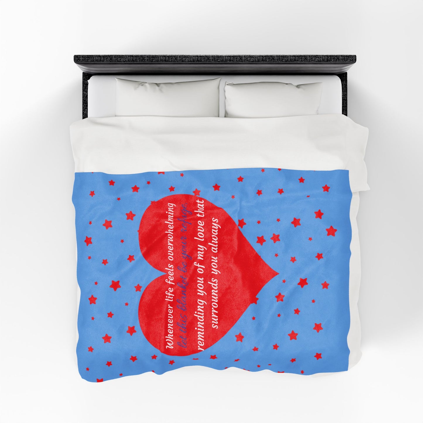Heart Message Plush Blanket — 'Whenever life feels overwhelming…' Comfort Throw for Loved Ones