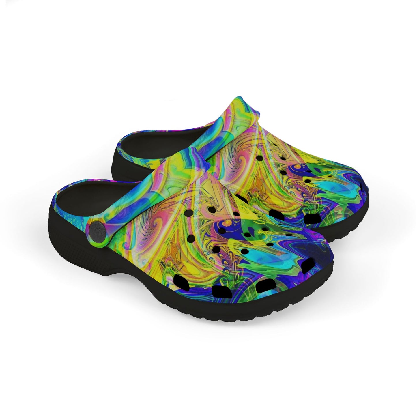 Kids Tie-Dye Swirl EVA Foam Clogs — Colorful Watercolor Slip-On Sandals