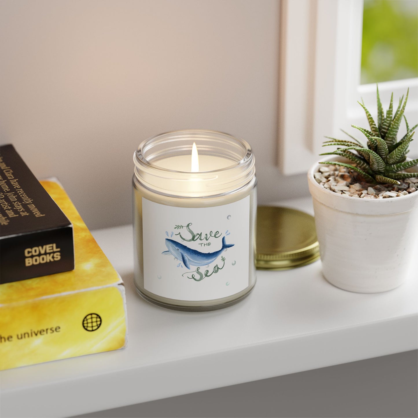 Save the Sea Scented Candles - Eco-Friendly Coconut Apricot Wax, Ocean Vibes, Perfect Gift for Nature Lovers, Home Decor, Relaxation