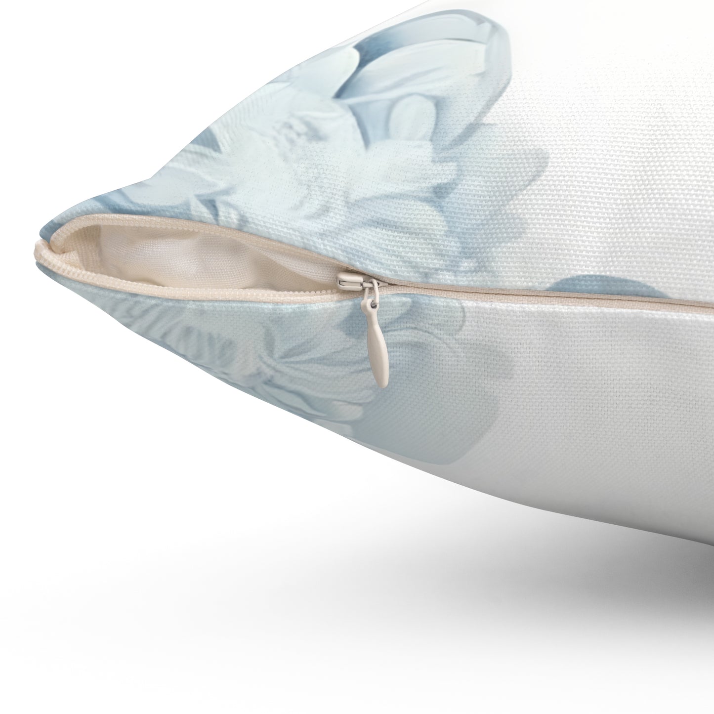 Monogram F Floral Throw Pillow — Blue Letter F Decorative Cushion