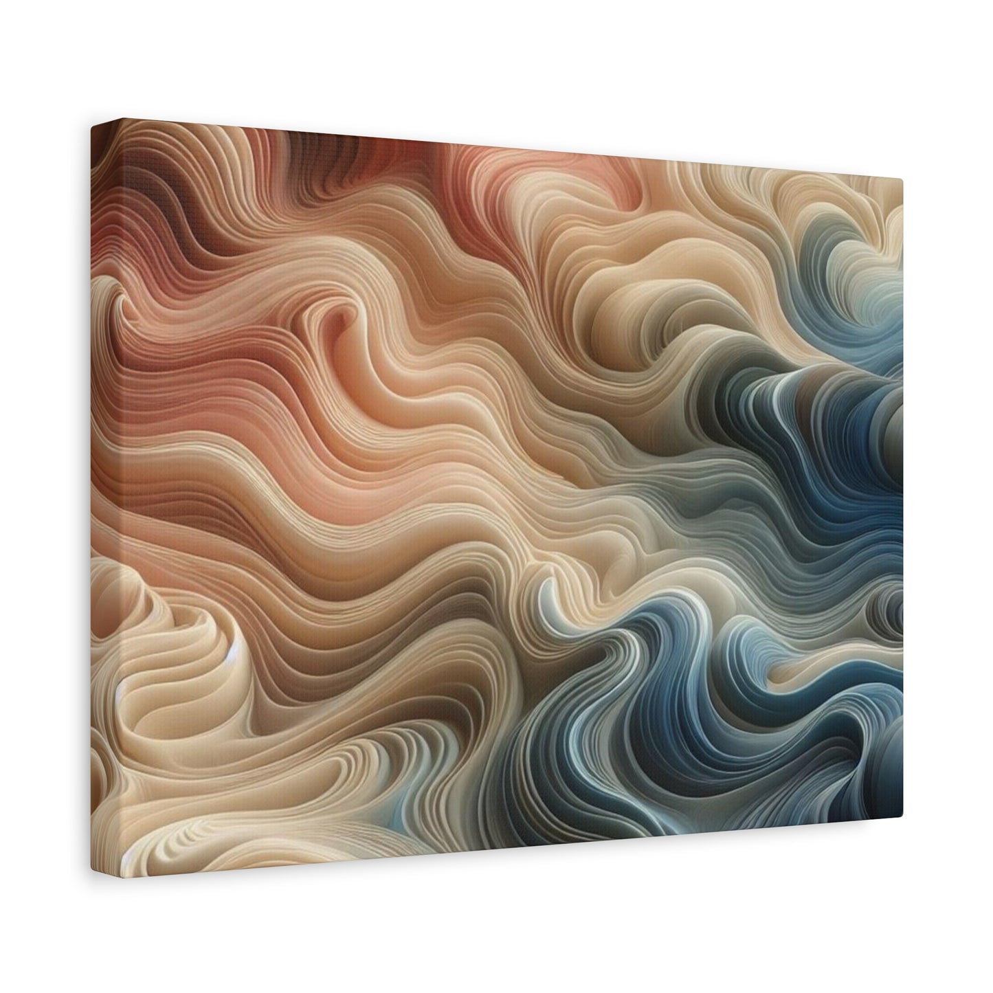 Abstract Swirl Matte Canvas Wall Art — Fluid Earth Tones, Stretched 1.25"