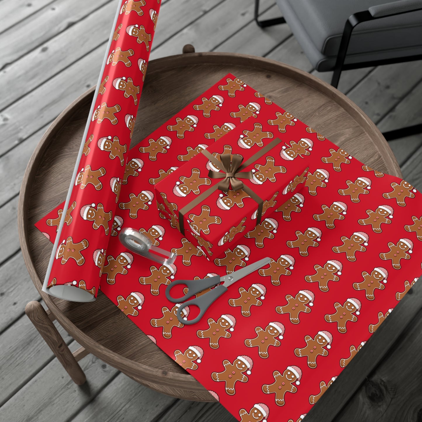 Festive Gingerbread Gift Wrap Papers for Holiday Gifting, Christmas, Birthdays, Surprise Parties, Eco-Friendly Wrapping
