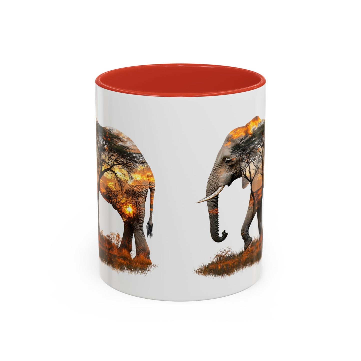 Elegant Elephant Accent Coffee Mug - Nature Lover Gift, Animal Lover Mug