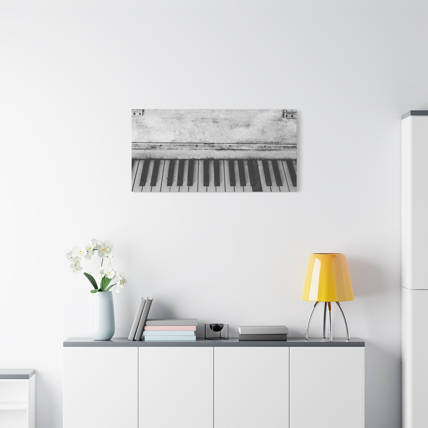 Vintage Piano Keys Matte Canvas Print