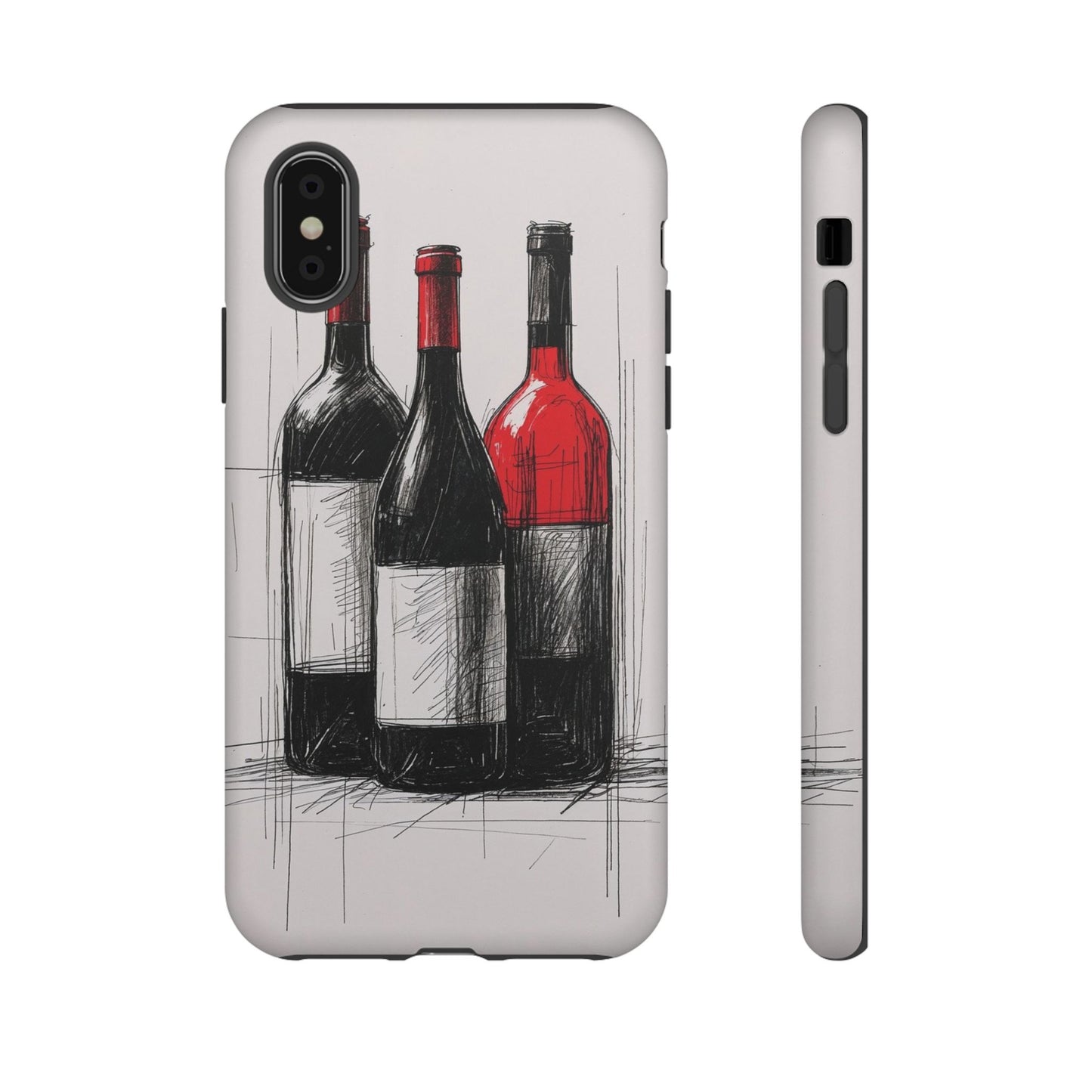 Wine Lover's Phone Case, Tough Phone Cover, Artistic Wine Design, Gift for Wine Enthusiasts, Customizable Case, Unique Wine Art