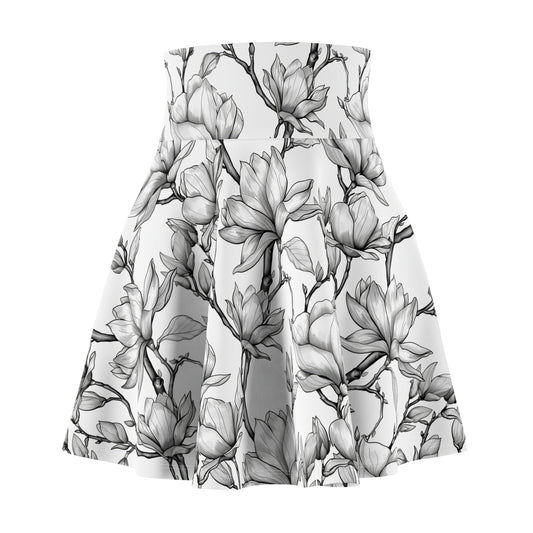 Floral Women's Skater Skirt, AOP Floral Print Dance Skirt, Spring Fashion, Boho Style Skirt, Casual Wear, Gift for Her
