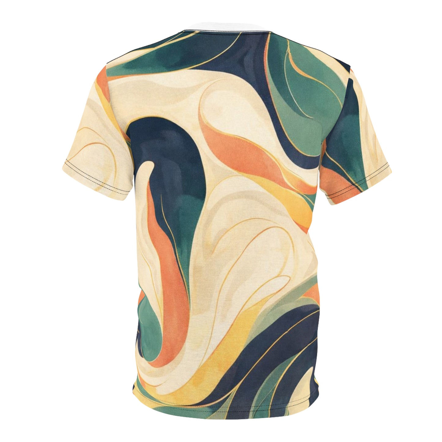 Abstract Retro Swirl T‑Shirt — All‑Over Print Colorful Art Tee
