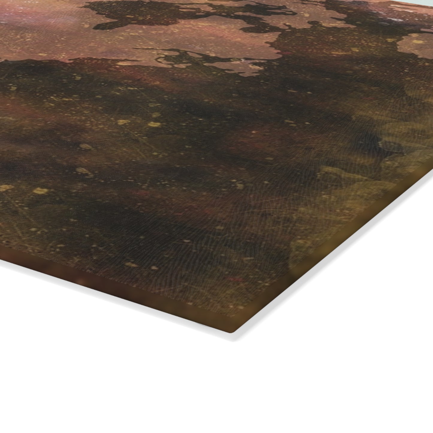 World Map Glass Cutting Board – Vintage Earthtone Kitchen Cutting Board