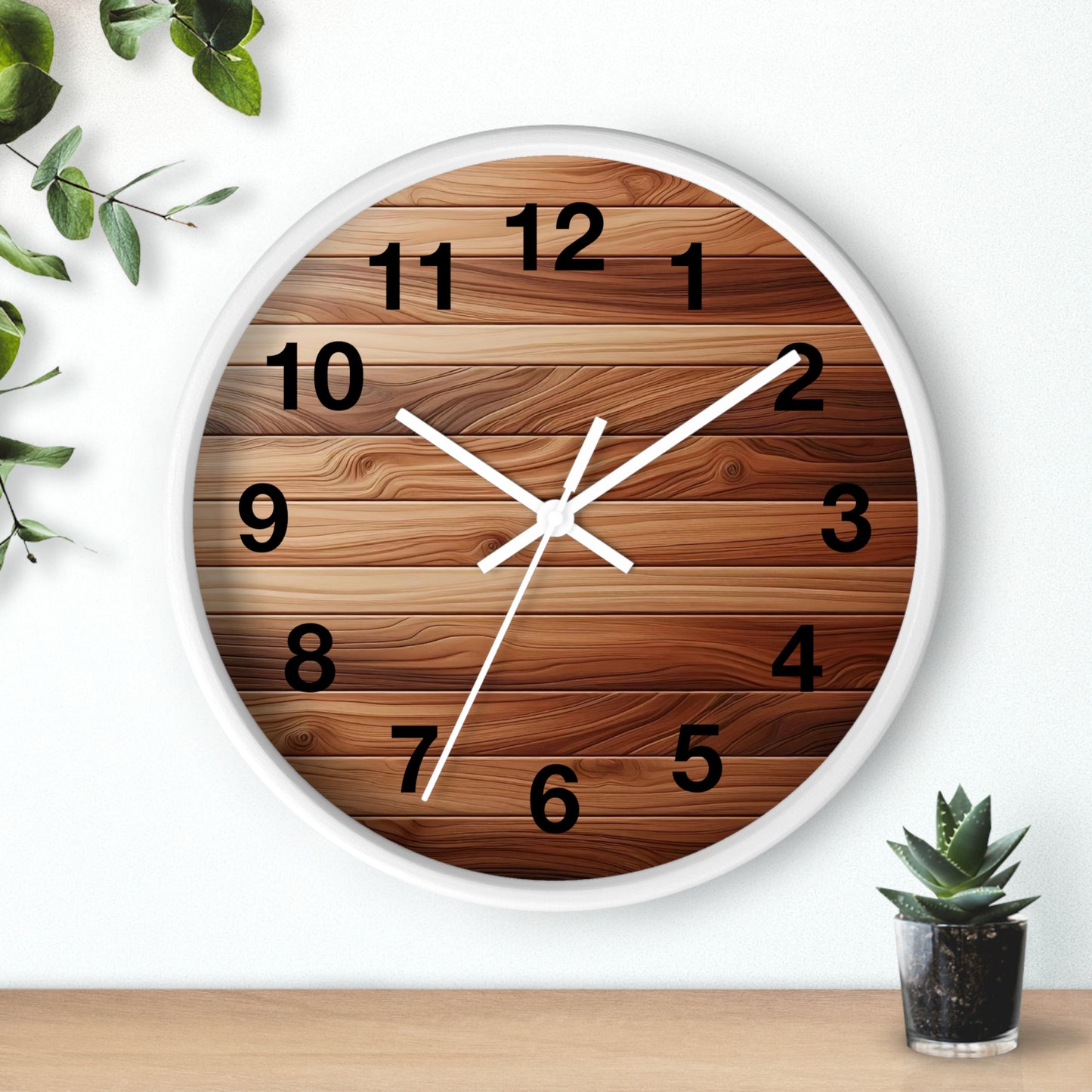 Rustic Wood Wall Clock - Natural Timber Home Decor