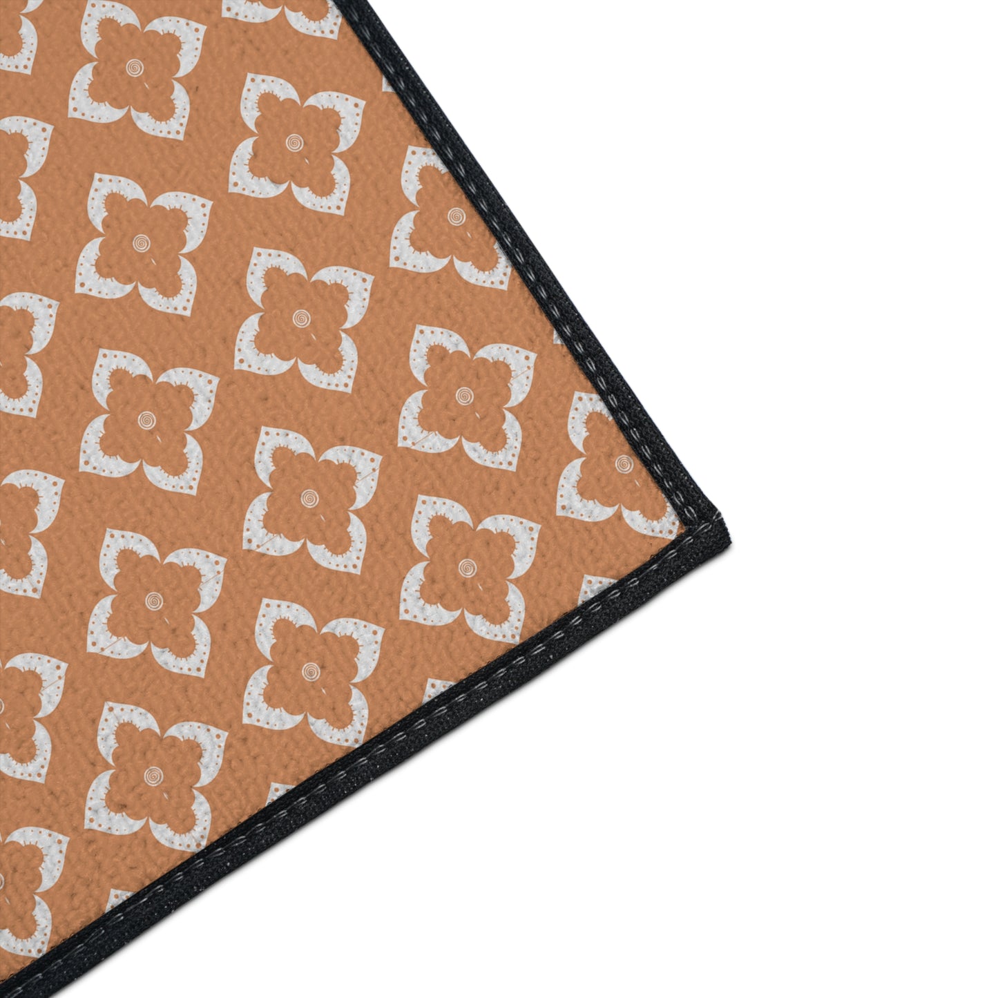 Heavy-Duty Floor Mat — Terracotta Moroccan Tile Pattern, Non-Slip Entry Rug