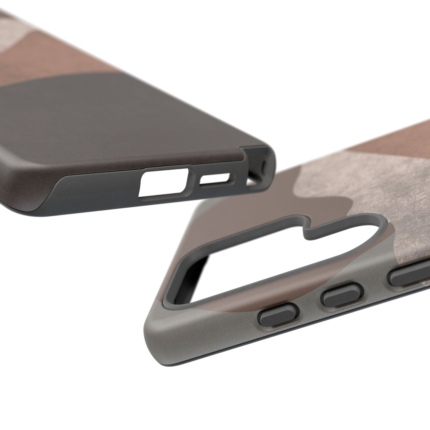 Abstract Earthtone Phone Case — Brown Layered Rugged Tough Case