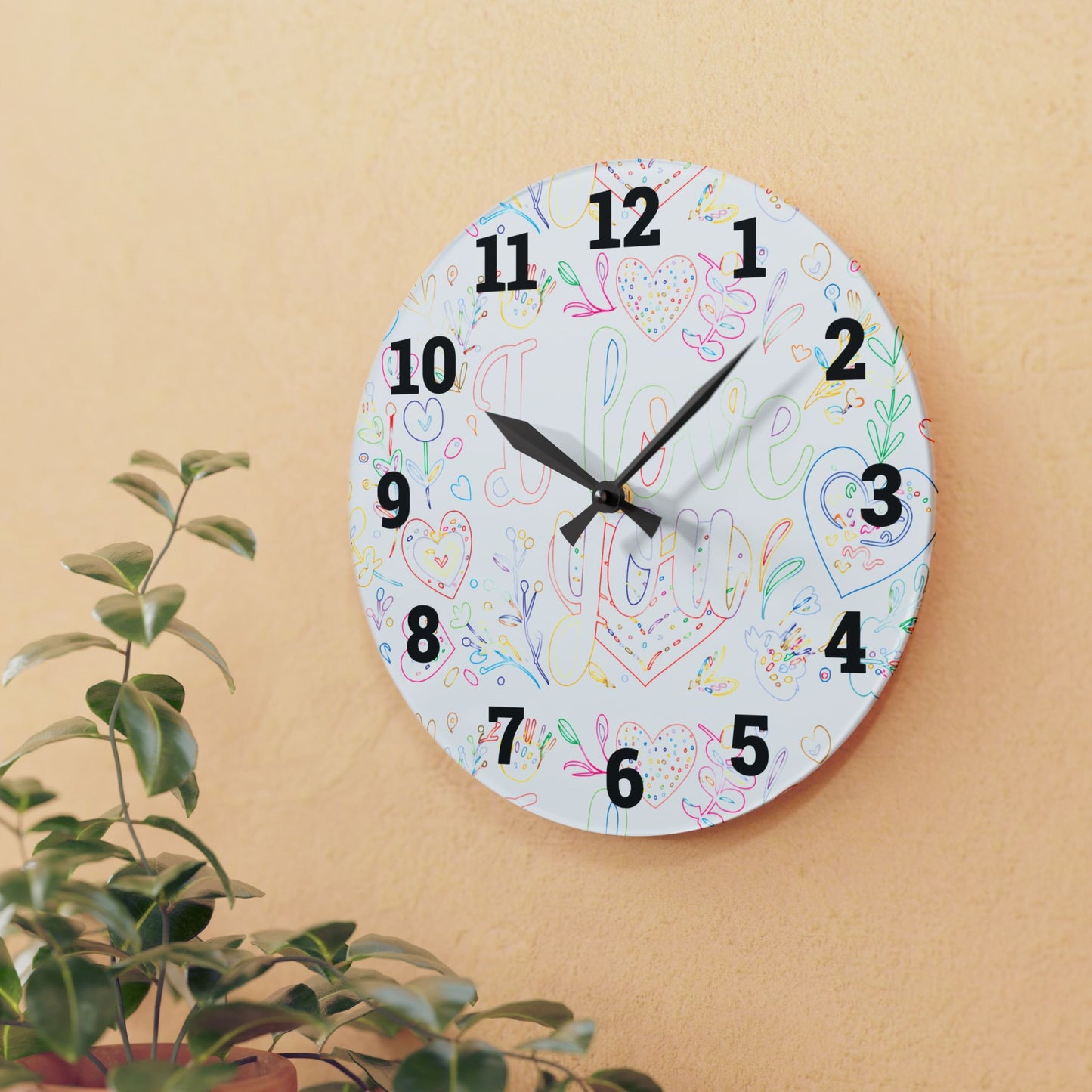 Whimsical Acrylic Wall Clock