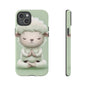 Meditating Lamb Phone Case — Cute Pastel Protective iPhone Cover