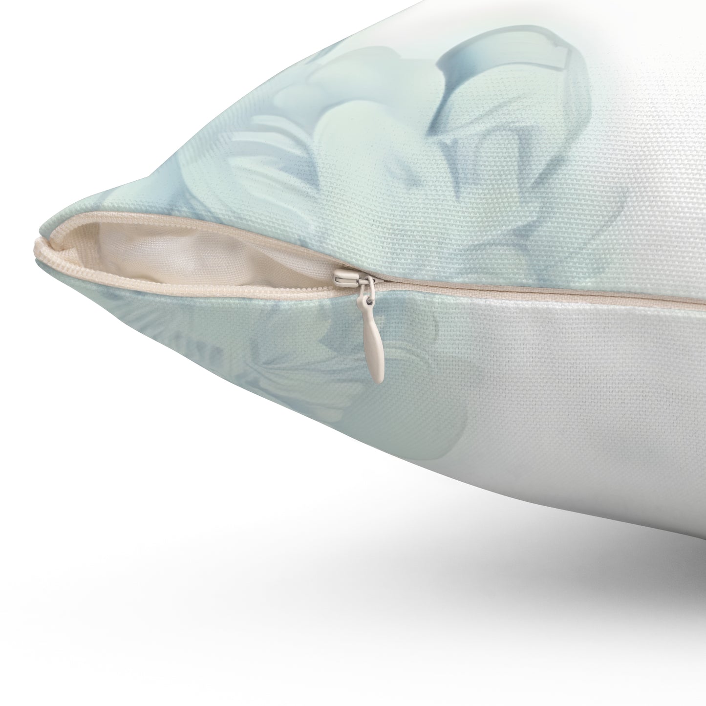 Monogram N Floral Throw Pillow — Soft Blue Initial Decorative Accent