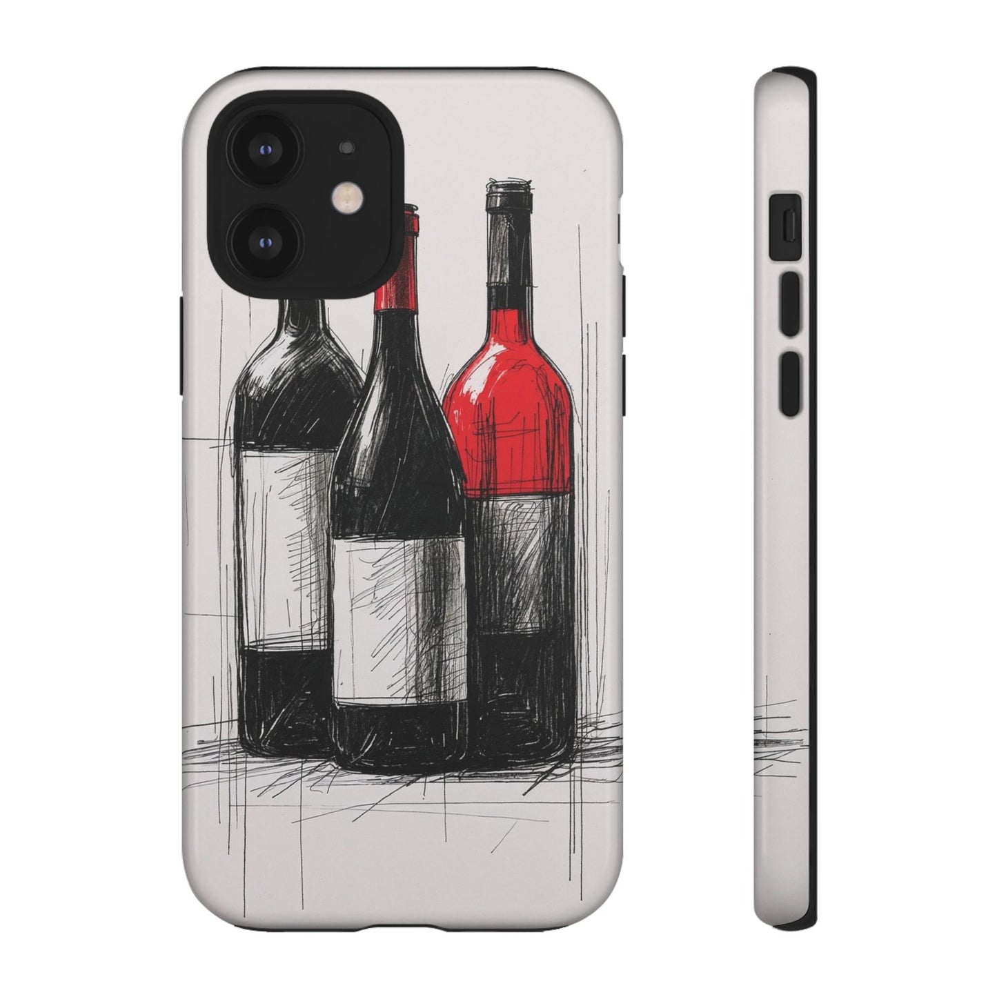 Wine Lover's Phone Case, Tough Phone Cover, Artistic Wine Design, Gift for Wine Enthusiasts, Customizable Case, Unique Wine Art