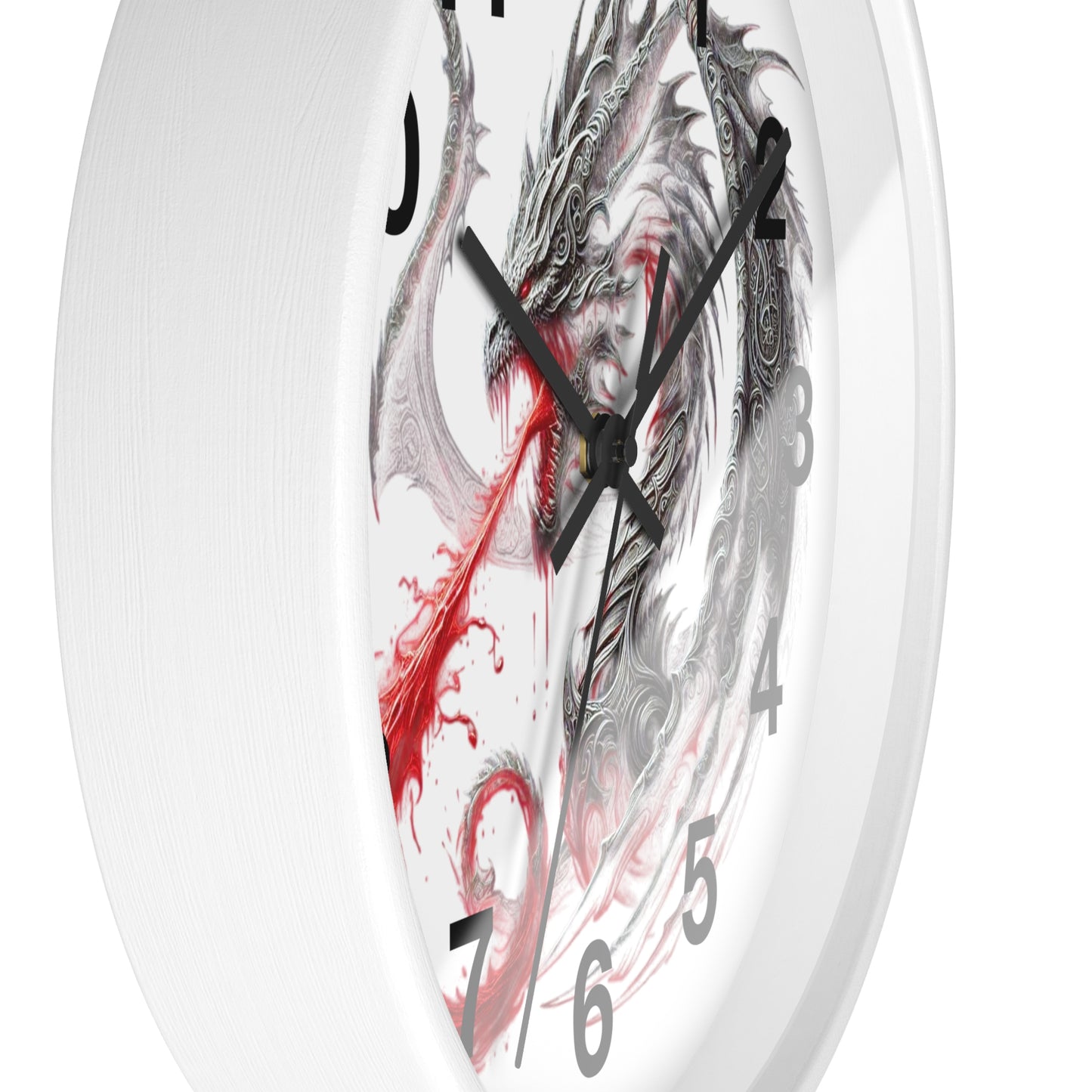 Dragon Wall Clock — Red Breath Mythical Timepiece for Fantasy Fans