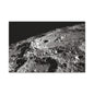 Lunar Surface Matte Canvas Print — Black & White Moon Crater Wall Art