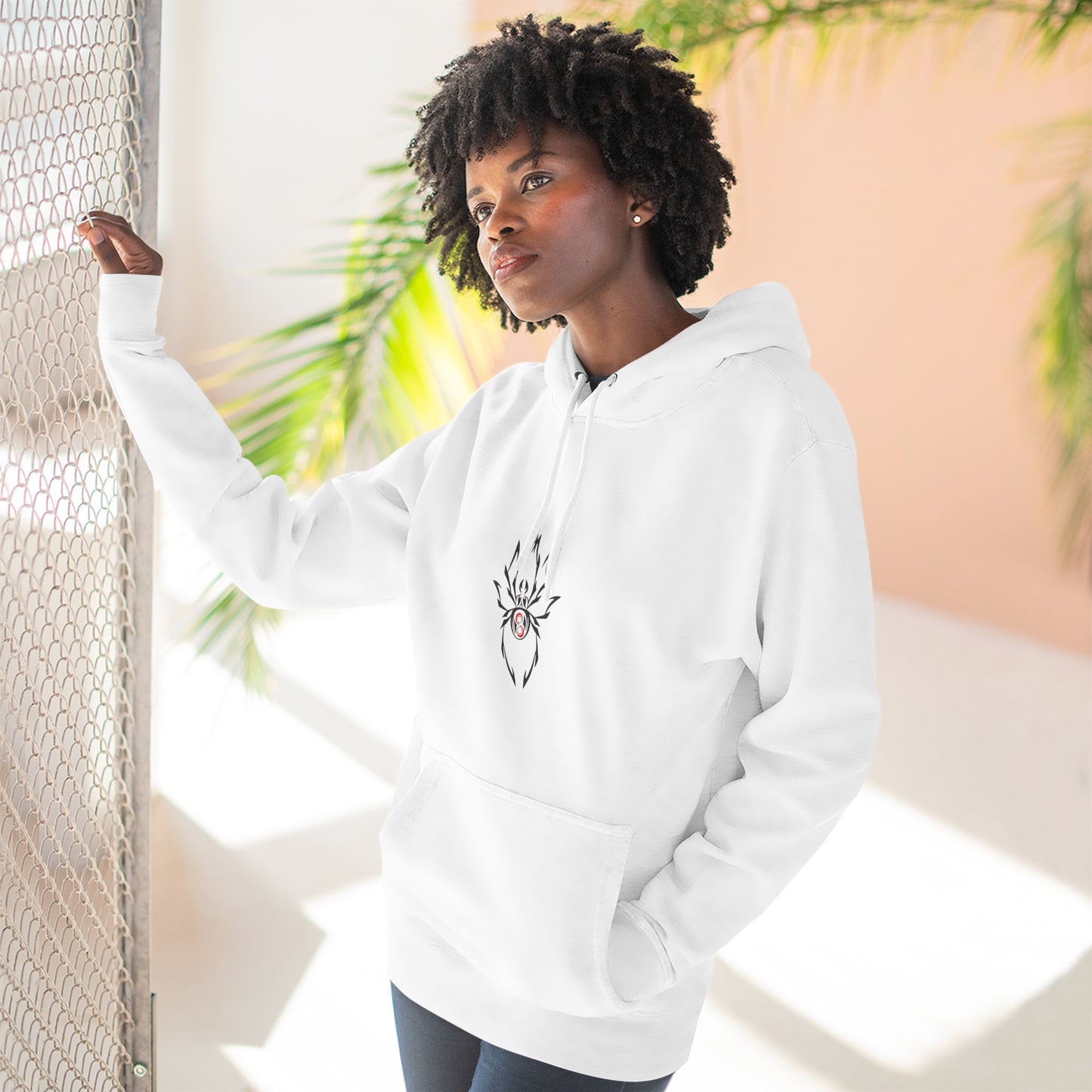 Cozy Spider Fleece Hoodie - Spooky Fashion, Unisex Casual Wear, Halloween Gift, Fall Fashion, Comfortable Layering