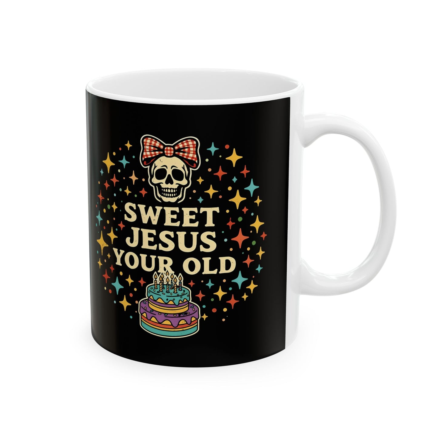 In This House We Swear Jesus Loves You Mug — Colorful Faith Coffee Cup (11oz & 15oz)