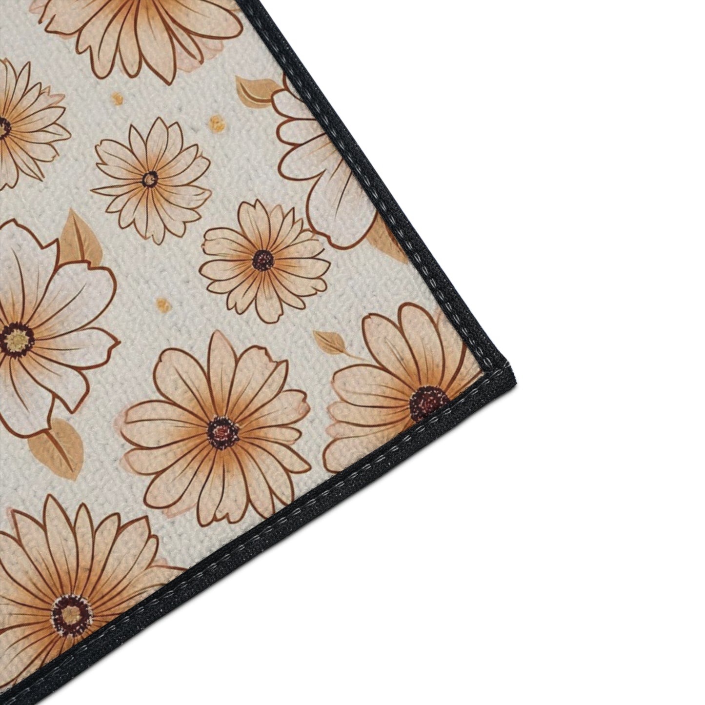 Boho Floral Heavy Duty Floor Mat - Stylish Entrance Rug, Kitchen Mat, Bathroom Mat, Durable Non-Slip, Home Decor