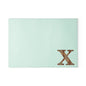 Monogram Glass Cutting Board — Minimal Mint or Clear Glass with Wood 'X' Accent