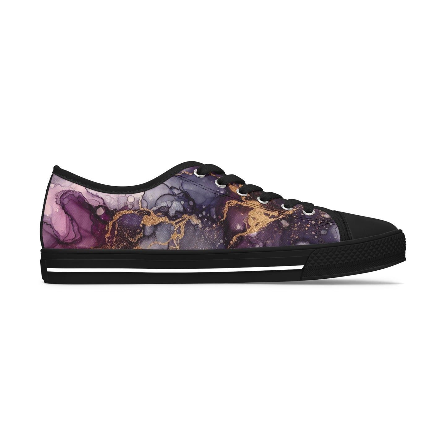 Low Top Sneakers — Purple Marble Galaxy Print