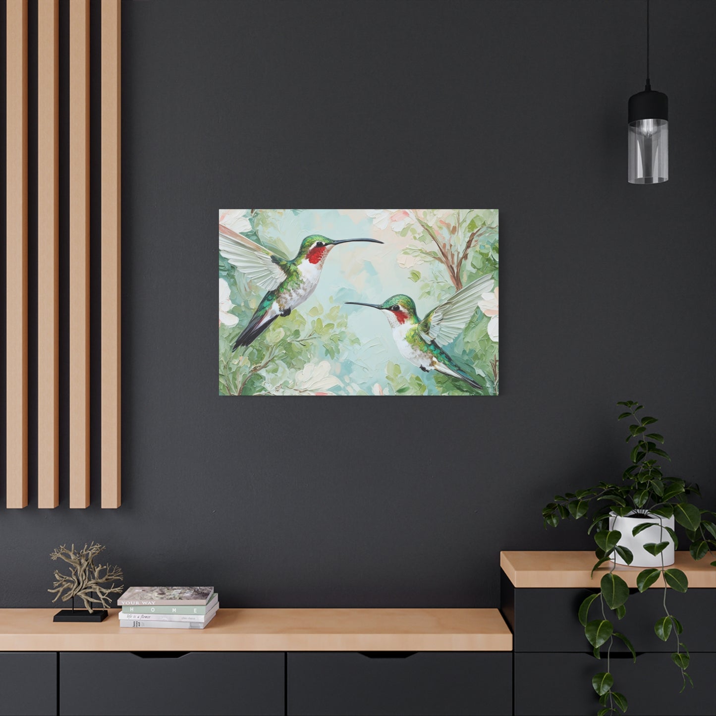 Hummingbird Canvas Wall Art — Stretched Matte Nature Print