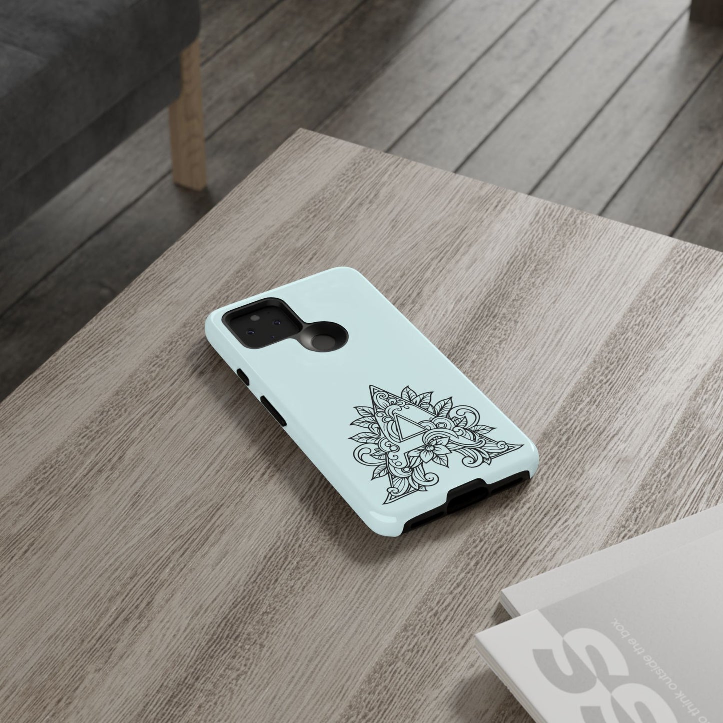 Personalized Tough Phone Case, Floral Monogram Cell Phone Cover, Custom Protective Case, Unique Gift, Birthday, Graduation