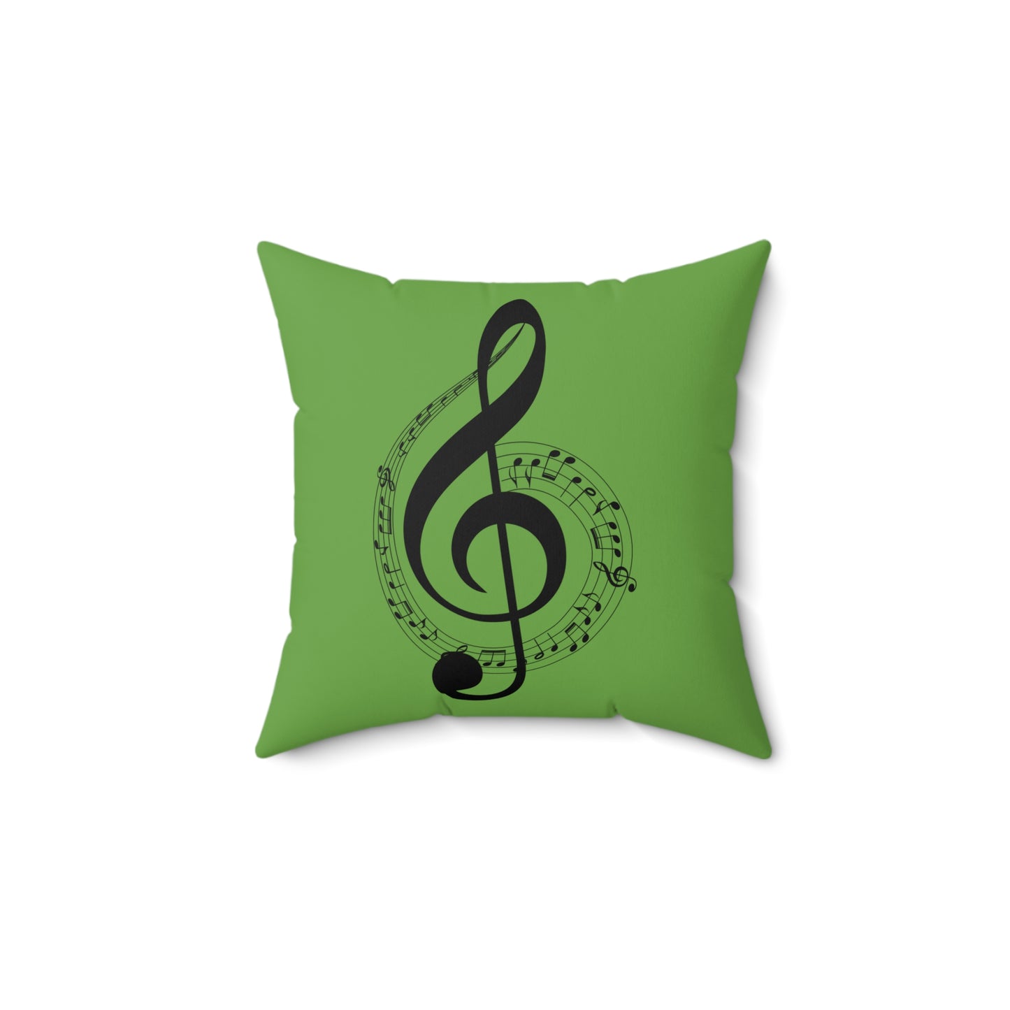 Musical Notes Decorative Pillow, Ideal Gift for Musicians, Green Music Theme Cushion for Home Decor, Bedroom, Living Room