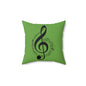 Musical Notes Decorative Pillow, Ideal Gift for Musicians, Green Music Theme Cushion for Home Decor, Bedroom, Living Room