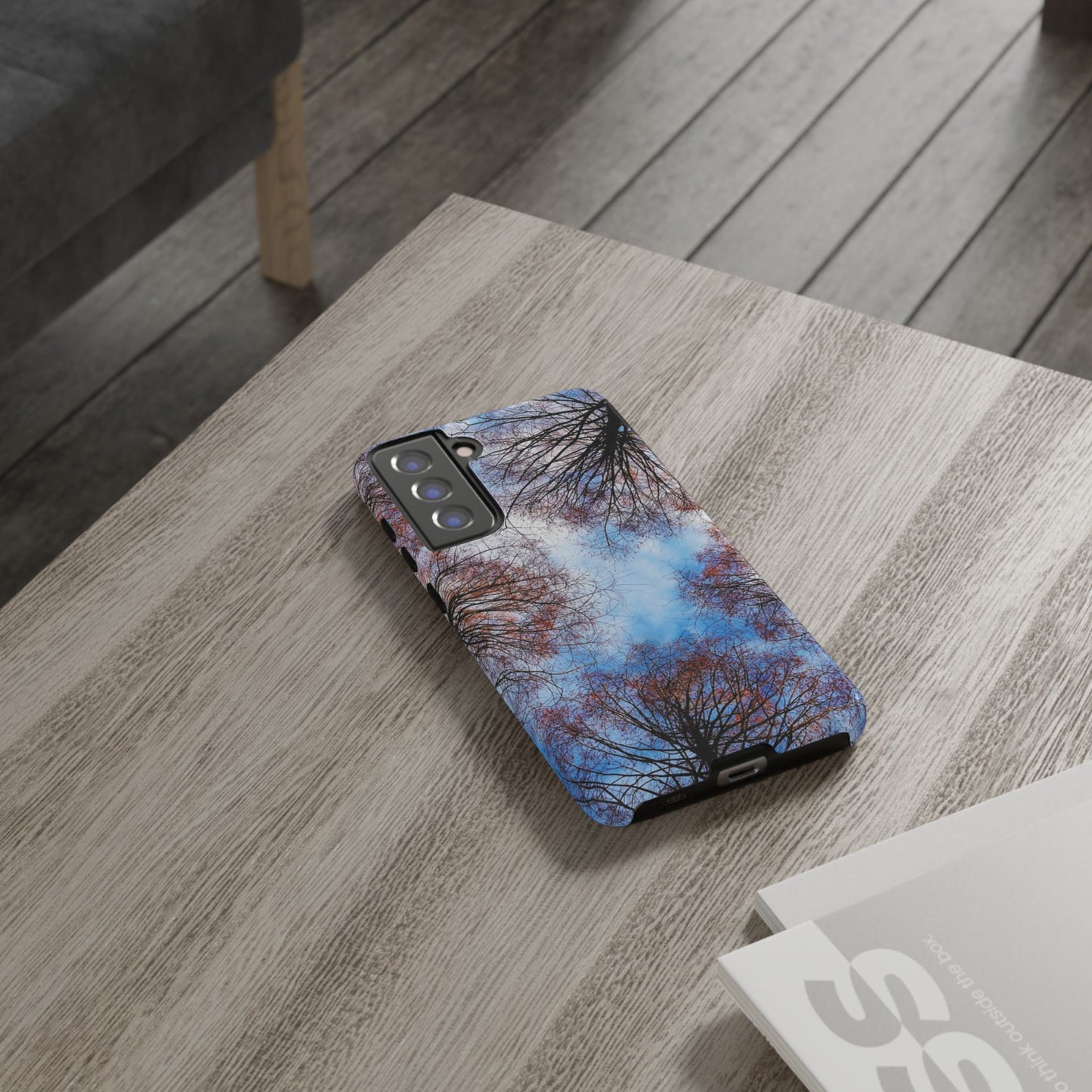 Skyward Trees Phone Case — Nature Forest Canopy Protective Tough Case